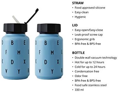 מכתבי עיצוב בקבוק מים לילדים לבית הספר 11 גרם | בקבוק מים מבודד קיר כפול עם קש | בקבוק קש מבודד נירוסטה